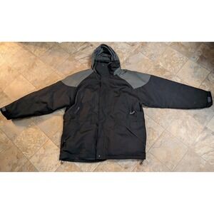 Maxam Mountain Men's Black and Gray Goose Down Puffer Fleece Winter Jacket 2XL